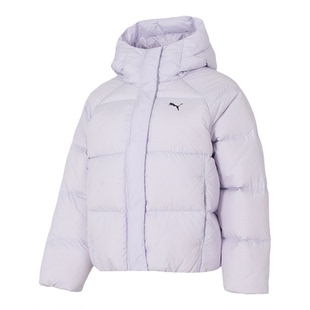 PUMA彪马羽绒服女装2026春季新款运动服连帽保暖浅紫色外套691045