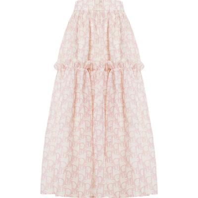 时尚老花印花、高腰A摆伞裙