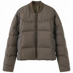 欧货休闲时尚oversize棒球领短款90白鸭蓬松羽绒服女冬款N379