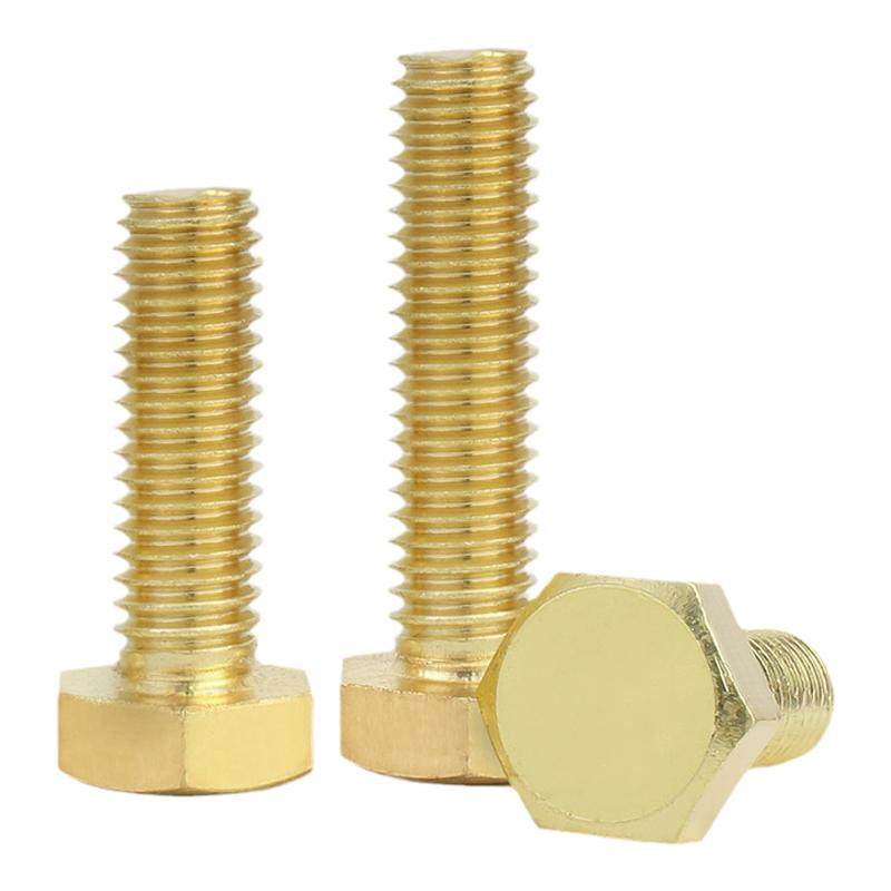 国标 纯黄铜外六角螺丝 铜螺栓 铜材质螺钉 M4M5M6M8M10M12M14M16