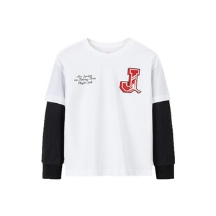 JORDAN童装儿童长袖t恤男童假两件上衣春秋装打底衫全棉JD2512054