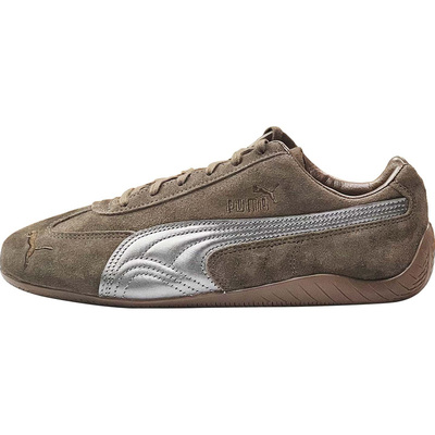 单依纯同款PUMA棕色薄底赛车鞋