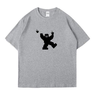 简约纯棉鼠标指针纯棉落肩短袖女