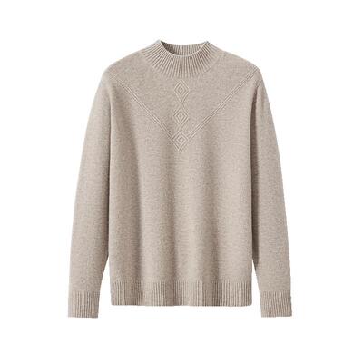 恒源祥简约半高领纯羊毛衫毛