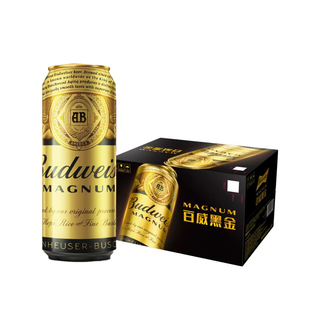 Budweiser/百威黑金啤酒500ml*12听罐装12°P整箱深色拉格批发