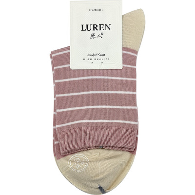 鹿人袜子女春秋季薄款中筒纯棉