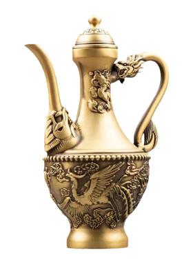 家用老式铜酒壶套装手工制品