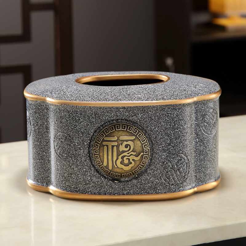 新中式纸巾盒轻奢高档纸盒家用创意餐巾盒卧室茶几客厅收纳抽餐厅