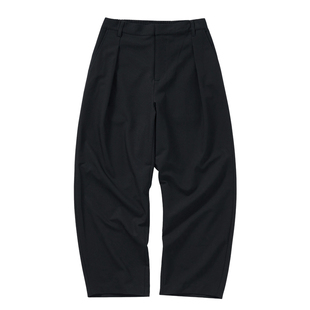 714street弯刀廓形褶裥西裤男2026春季新款老钱风肌理感休闲长裤