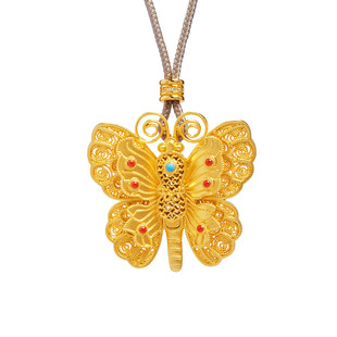 S925纯银蝴蝶吊坠编绳项链女款贵重配饰显身材送女朋友的生日礼物