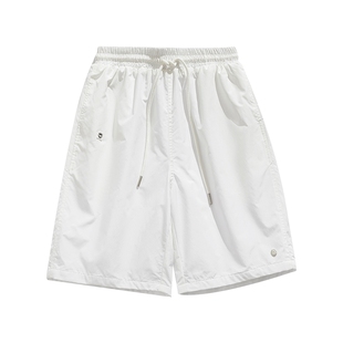 男士白色运动短裤男潮牌美式冰丝速干裤2026新款半截裤夏季五分裤