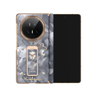 适用于荣耀magicv5手机壳磁吸中轴honor新款magic v5折叠屏全包防摔v3保护套超薄素皮magicv3外壳带腕带支架