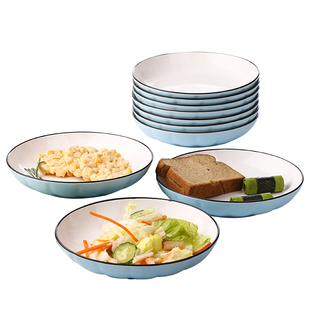 家用菜盘组合2/4/10个日式网红盘子创意餐具套装陶瓷大号碟子餐盘