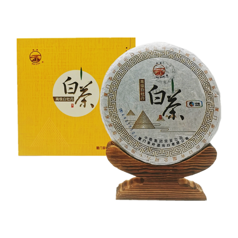 中茶海堤60周年福鼎高级白牡丹老白茶饼礼盒特级陈年2014年350g