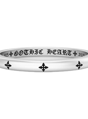GOTHICHEART圣灵十字架戒指22K金素圈哥特简约男女情侣925银礼物