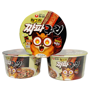 韩国进口 农心小浣熊辣味炸酱面碗面108g杯面泡面韩剧寄生虫同款