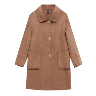 中老年妈妈装秋冬洋气双面绒羊毛大衣女中长款高贵夫人羊毛呢外套