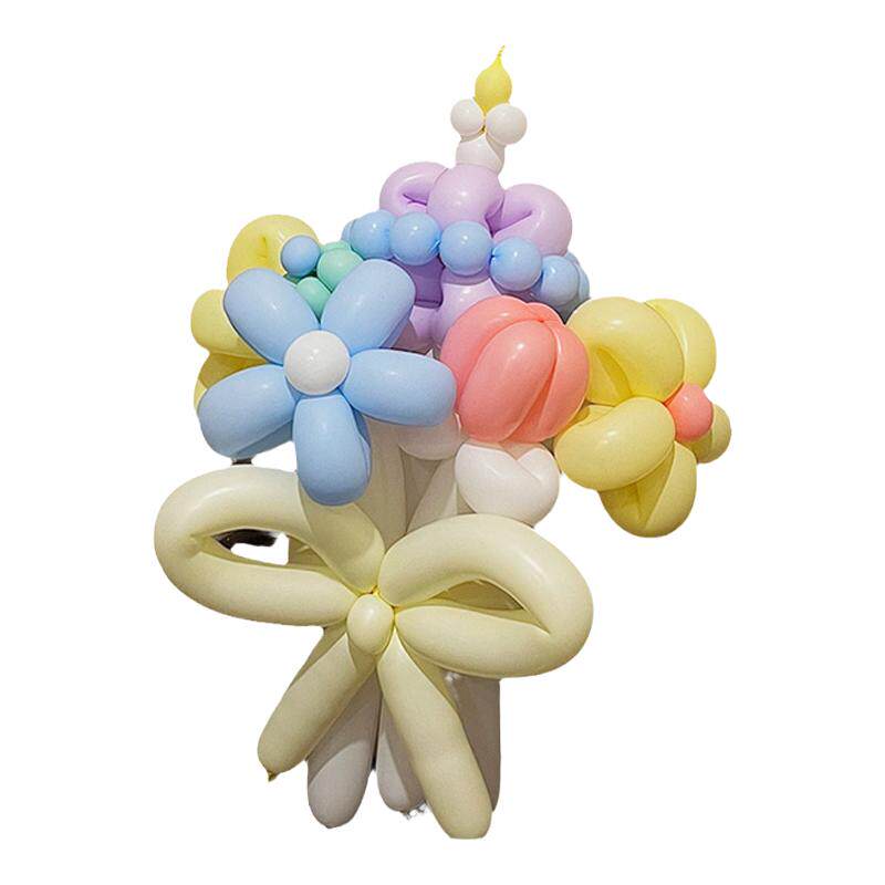 红粉黑色马卡龙加厚小太子260长条造型装饰生日多巴胺气球花束diy