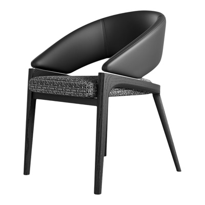 意式极简实木餐椅中古风2025新款椅子真皮简约餐厅靠背椅餐桌椅子