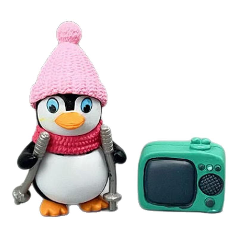 迷你超萌小企鹅公仔卡通仿真动物模型玩具汽车摆件微景观生日礼物