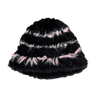 加厚毛绒绒针织帽子女秋冬款防寒毛线帽保暖护耳显脸小韩版大头围