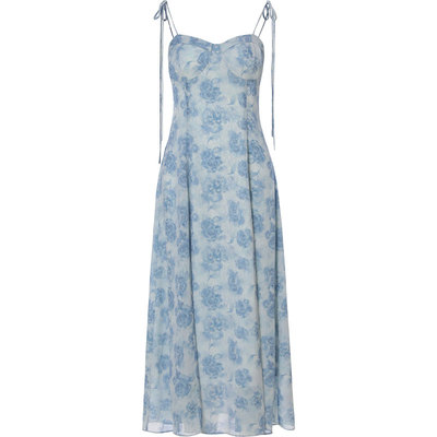 sincethen法式吊带裙蓝色长裙夏