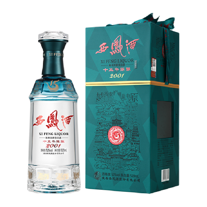 西凤酒15年陈酿白酒52度520ml单瓶装陈年凤香型礼盒