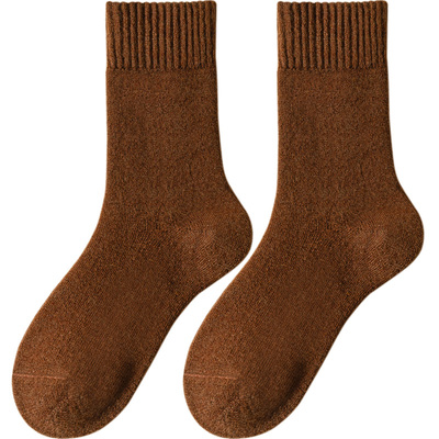 冬季女士中筒羊毛袜抗寒保暖