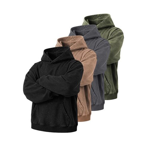 Y 78211 Washed Cotton Drop Shoulder Hoodie 做旧水洗帽衫