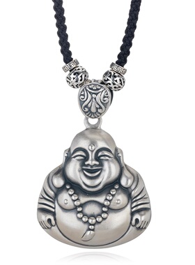 笑佛999足银项链女2025新款饰品吊坠女配饰高级轻奢小众旗袍首饰