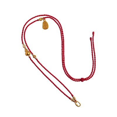 铜镀金葫芦小胖福精编手工吊坠绳