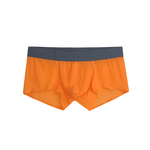 2条装男士平角内裤低腰冰丝轻薄透气U凸性感透明纯色青年底裤包邮