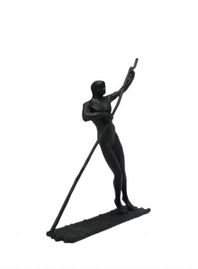 北欧简约创意金属划船人物摆件