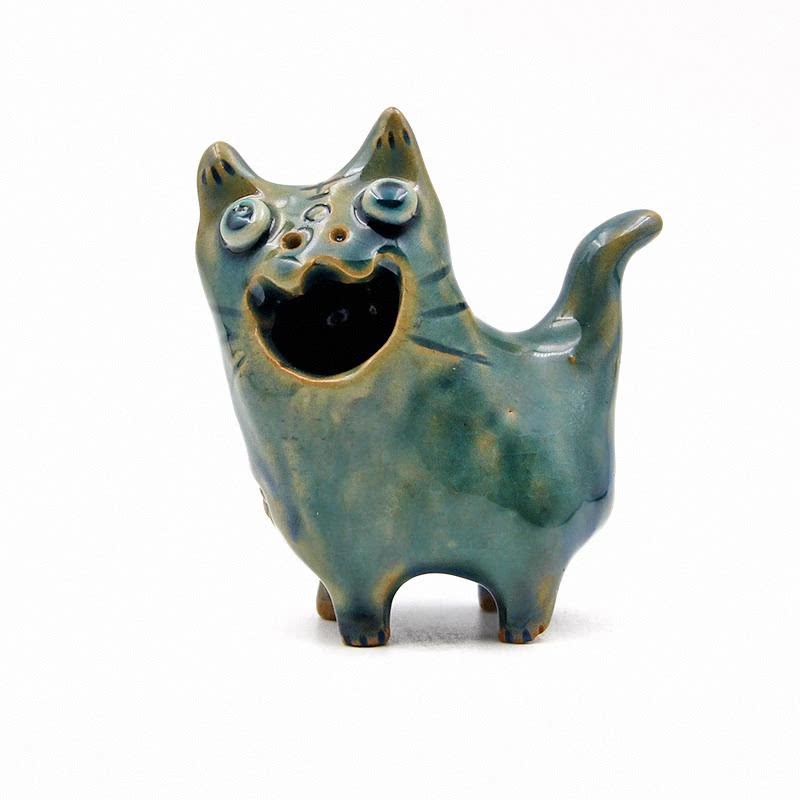 瓦猫大人陶瓷摆件新中式纯手工