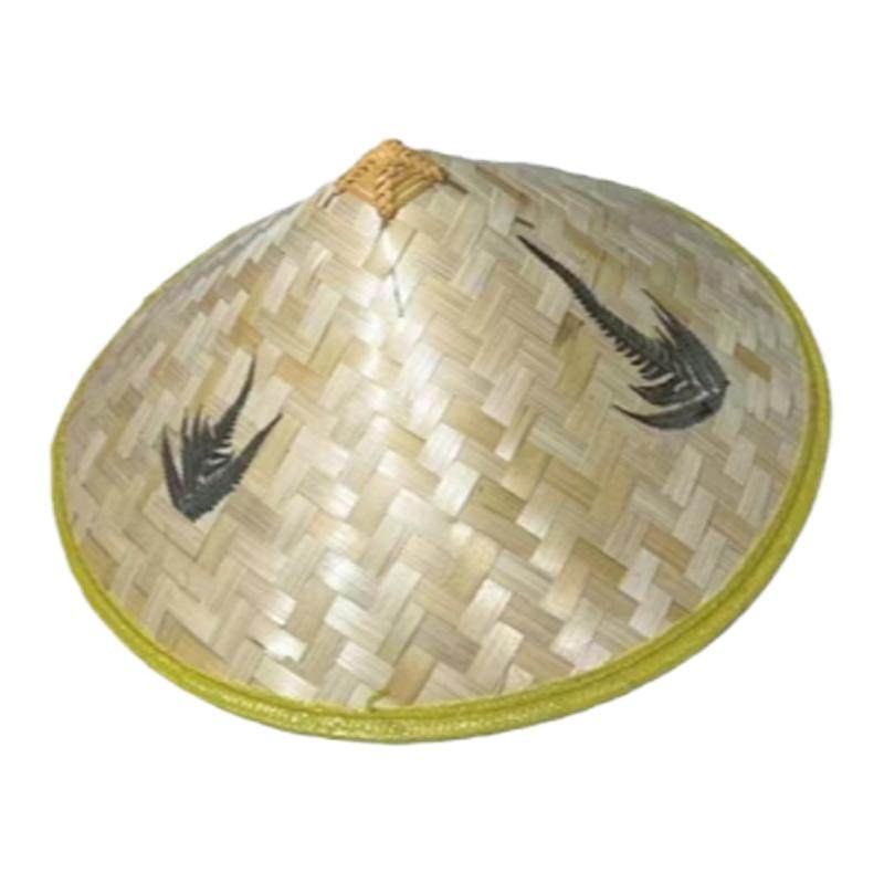 竹编斗笠帽户外大檐防晒帽男女儿童斗笠舞蹈道具可印字订制logo帽