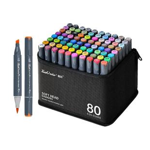 touchcolor 4代软头马克笔美术专用套装动漫漫画考级考研60色油性双头学生用儿童美术绘画24色水彩笔80色画笔