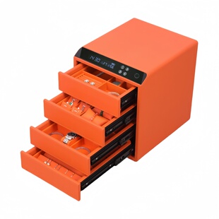 珠宝首饰专用保险柜家用小型指纹密码抽屉式收纳盒保险箱双层办公