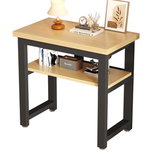 小桌子家用简易电脑桌学生学习桌书桌长方形办公桌双层置物架方桌