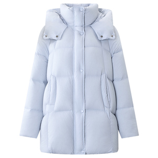 库恩玛维温柔氛围感羽绒服女2025年冬新款气质90白鸭绒中长款外套