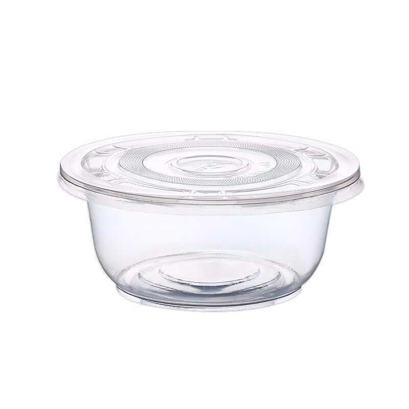 一次性碗食品级加厚家用耐高温一次性的饭碗筷圆形打包饭盒带盖pp