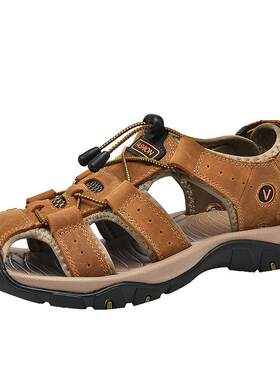 夏季皮凉鞋男士真皮沙滩鞋牛皮