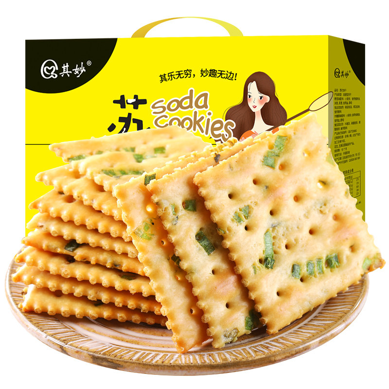 香葱苏打饼干整箱多口味小包装