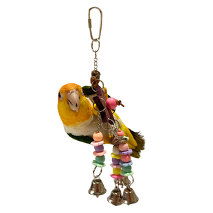 中小型鹦鹉啃咬玩具鸟笼挂饰彩色亚克力玩具牡丹抓咬铃铛解压解闷