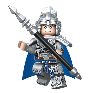 迪库三国小侠关羽程普诸葛亮五虎名马适用于乐高人仔中国积木摆件