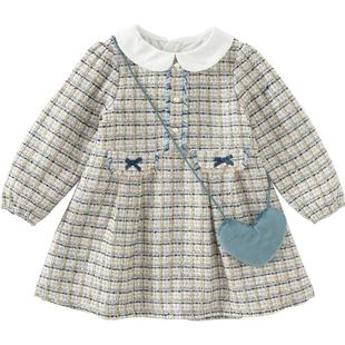 戴维贝拉儿童裙子春装女童宝宝小香风公主裙女中大童洋气裙子童装