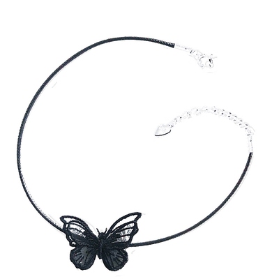 925纯银蝴蝶choker女韩版韩项圈
