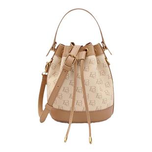 百丽包包女新款菜篮子经典老花斜挎包单肩手提包小水桶包X9179CX4