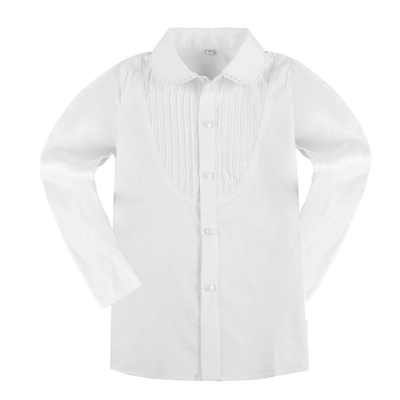 女童白衬衫蕾丝校服纯棉校园风
