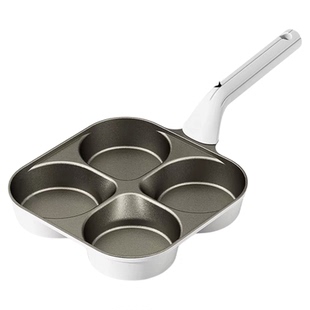 日本进口煎蛋锅铸铁加高加厚四孔煎锅鸡蛋汉堡模具不粘锅早餐煎饼