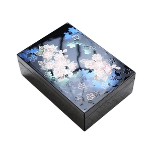 日本进口山中漆器螺钿首饰盒小型高档精致三金收纳珠宝盒工艺品